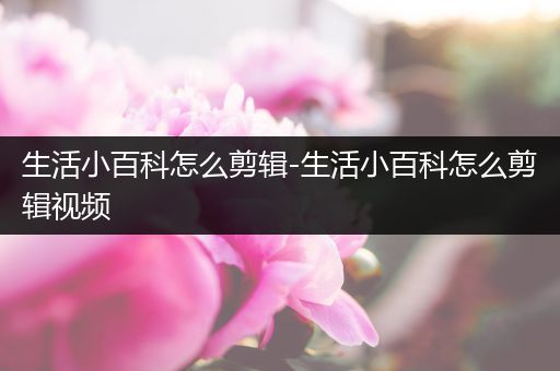 生活小百科怎么剪辑-生活小百科怎么剪辑视频