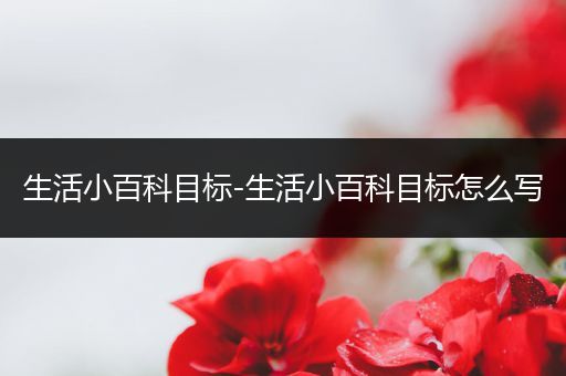 生活小百科目标-生活小百科目标怎么写