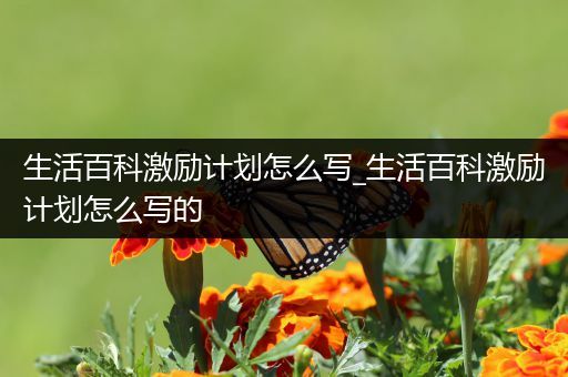 生活百科激励计划怎么写_生活百科激励计划怎么写的