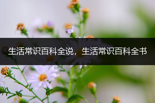 生活常识百科全说，生活常识百科全书