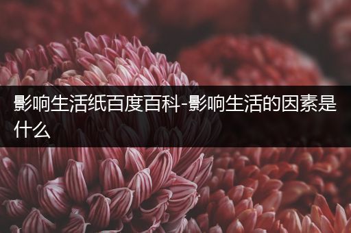 影响生活纸百度百科-影响生活的因素是什么