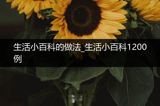 生活小百科的做法_生活小百科1200例