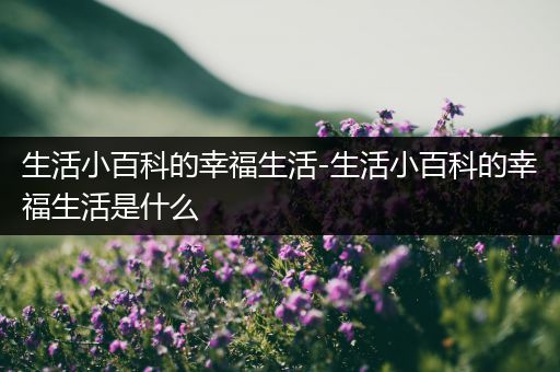 生活小百科的幸福生活-生活小百科的幸福生活是什么