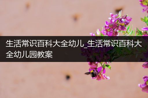 生活常识百科大全幼儿_生活常识百科大全幼儿园教案