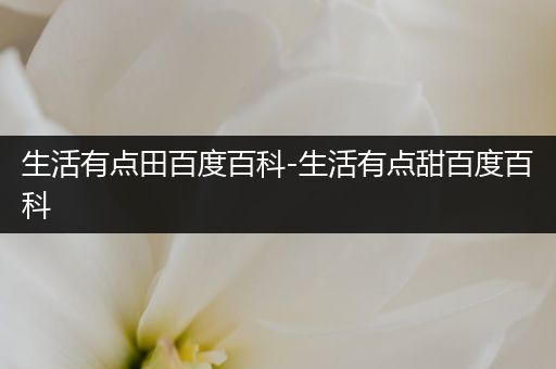 生活有点田百度百科-生活有点甜百度百科