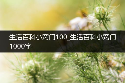 生活百科小窍门100_生活百科小窍门1000字