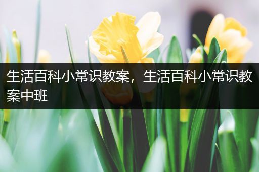 生活百科小常识教案，生活百科小常识教案中班