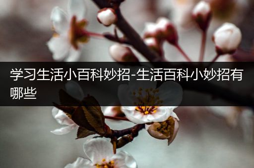 学习生活小百科妙招-生活百科小妙招有哪些