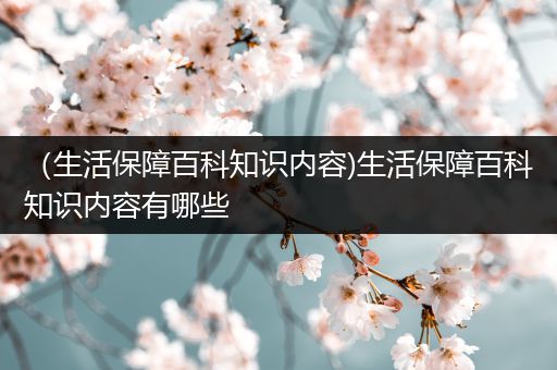 （生活保障百科知识内容)生活保障百科知识内容有哪些