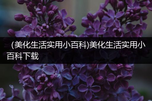 （美化生活实用小百科)美化生活实用小百科下载