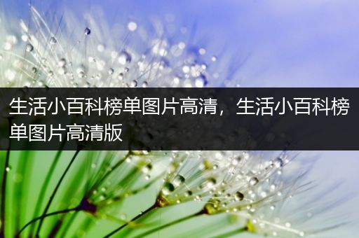 生活小百科榜单图片高清，生活小百科榜单图片高清版