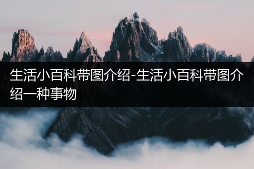 生活小百科带图介绍-生活小百科带图介绍一种事物