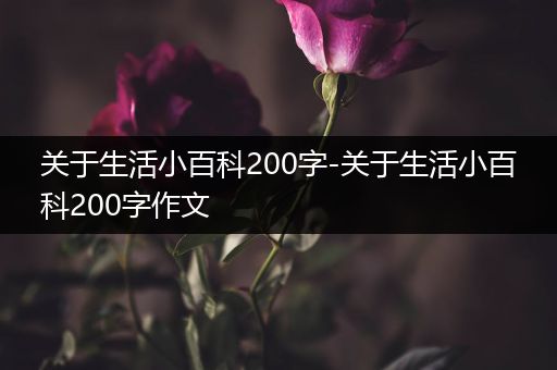 关于生活小百科200字-关于生活小百科200字作文