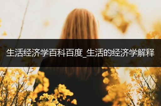 生活经济学百科百度_生活的经济学解释