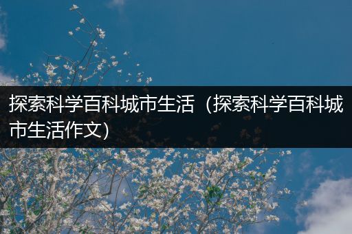 探索科学百科城市生活（探索科学百科城市生活作文）