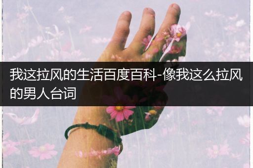 我这拉风的生活百度百科-像我这么拉风的男人台词