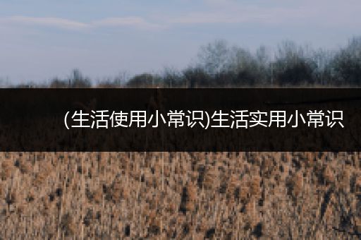 （生活使用小常识)生活实用小常识