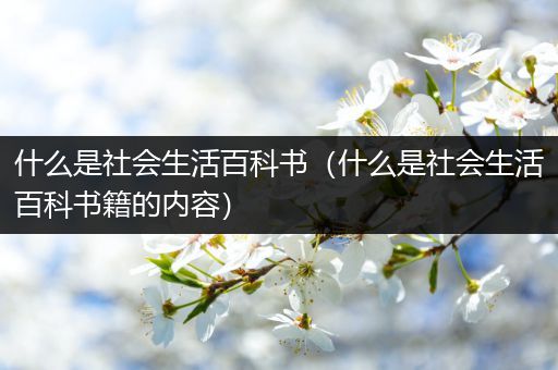 什么是社会生活百科书（什么是社会生活百科书籍的内容）