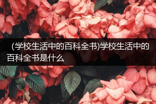 （学校生活中的百科全书)学校生活中的百科全书是什么