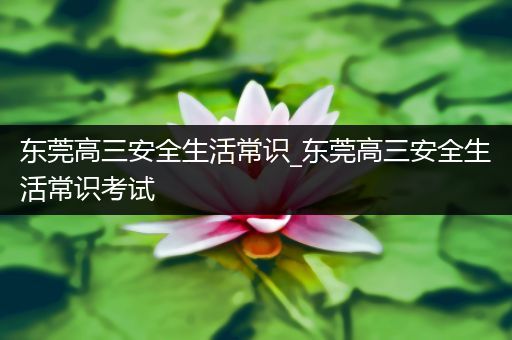 东莞高三安全生活常识_东莞高三安全生活常识考试