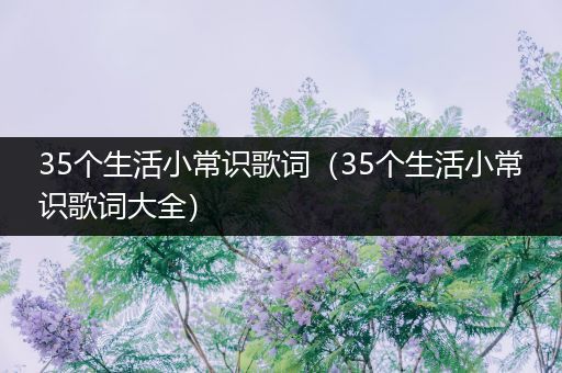 35个生活小常识歌词（35个生活小常识歌词大全）