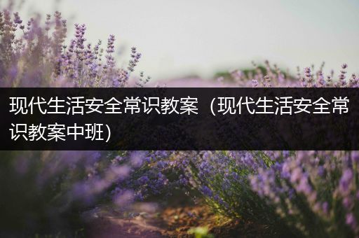 现代生活安全常识教案（现代生活安全常识教案中班）