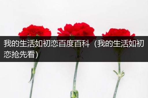 我的生活如初恋百度百科（我的生活如初恋抢先看）