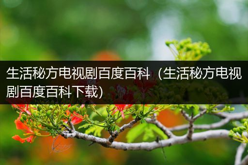 生活秘方电视剧百度百科（生活秘方电视剧百度百科下载）