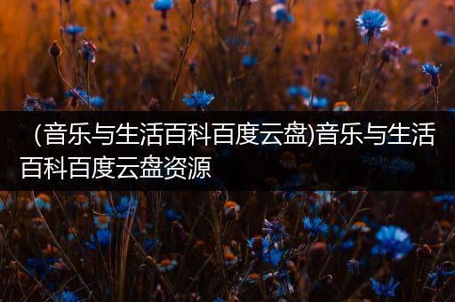 （音乐与生活百科百度云盘)音乐与生活百科百度云盘资源