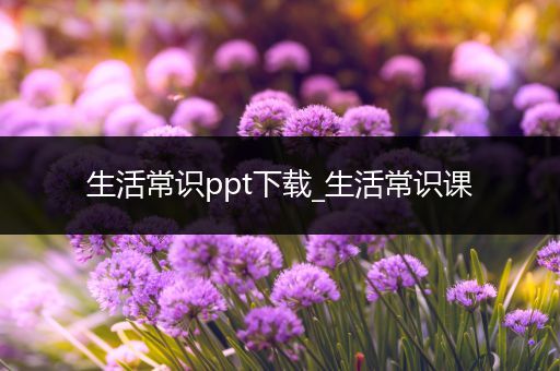 生活常识ppt下载_生活常识课