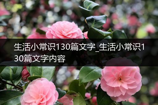 生活小常识130篇文字_生活小常识130篇文字内容