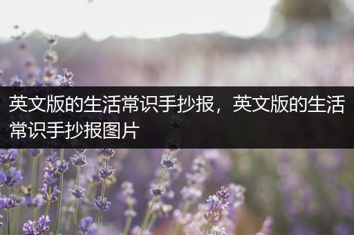 英文版的生活常识手抄报，英文版的生活常识手抄报图片