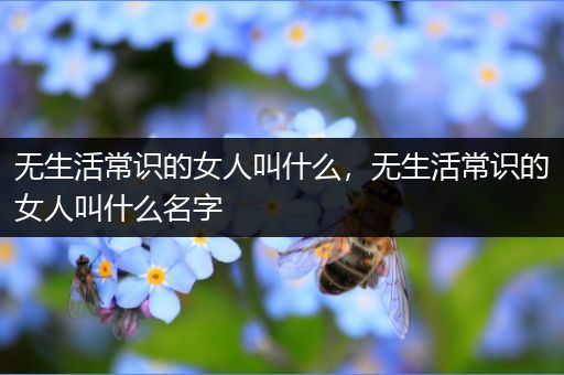 无生活常识的女人叫什么，无生活常识的女人叫什么名字