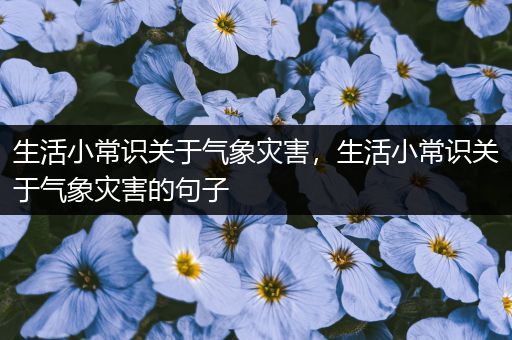 生活小常识关于气象灾害，生活小常识关于气象灾害的句子