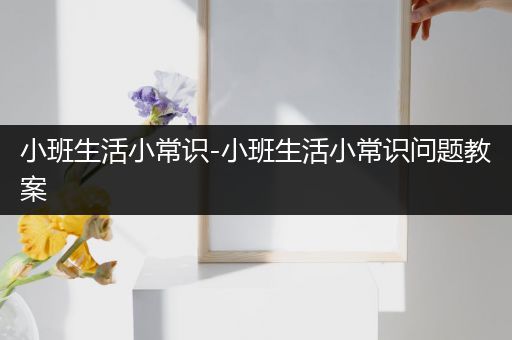 小班生活小常识-小班生活小常识问题教案