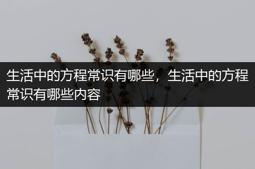 生活中的方程常识有哪些，生活中的方程常识有哪些内容