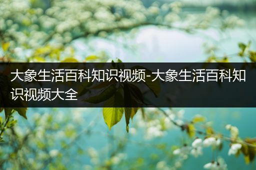 大象生活百科知识视频-大象生活百科知识视频大全