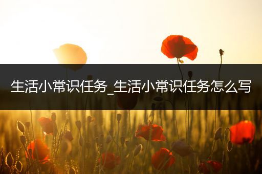 生活小常识任务_生活小常识任务怎么写