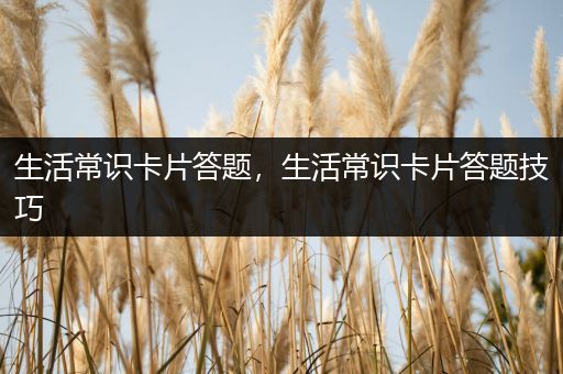 生活常识卡片答题，生活常识卡片答题技巧