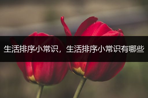 生活排序小常识，生活排序小常识有哪些