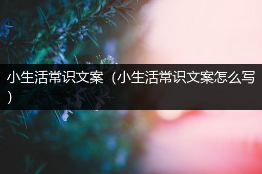 小生活常识文案（小生活常识文案怎么写）