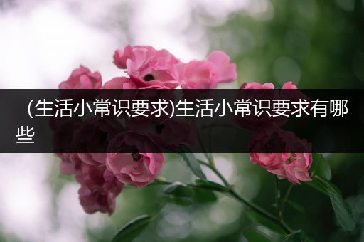 （生活小常识要求)生活小常识要求有哪些