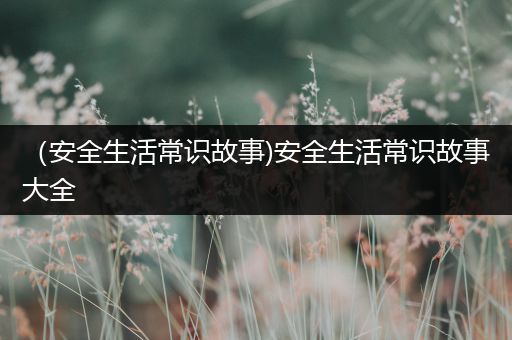 （安全生活常识故事)安全生活常识故事大全