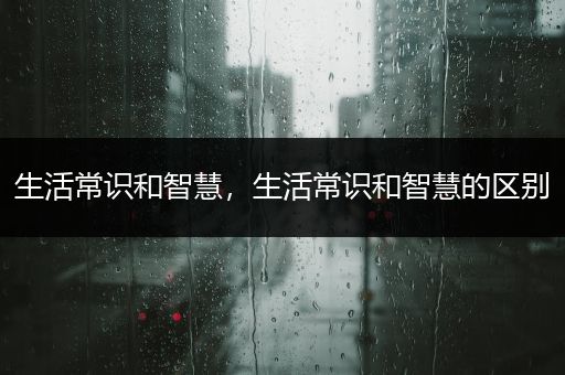 生活常识和智慧，生活常识和智慧的区别