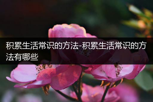 积累生活常识的方法-积累生活常识的方法有哪些