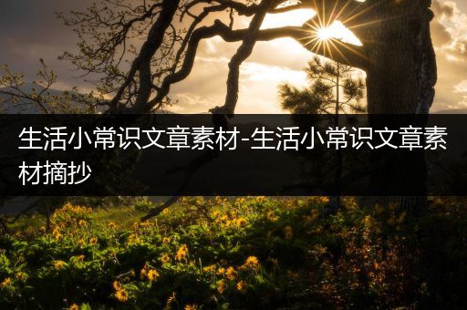 生活小常识文章素材-生活小常识文章素材摘抄