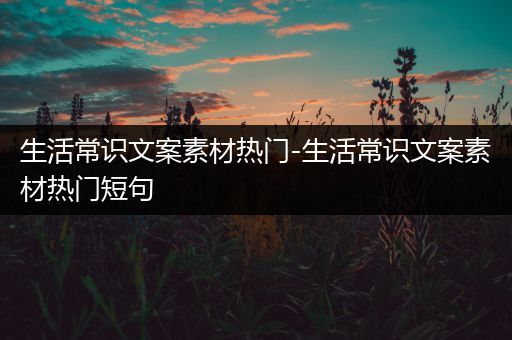 生活常识文案素材热门-生活常识文案素材热门短句