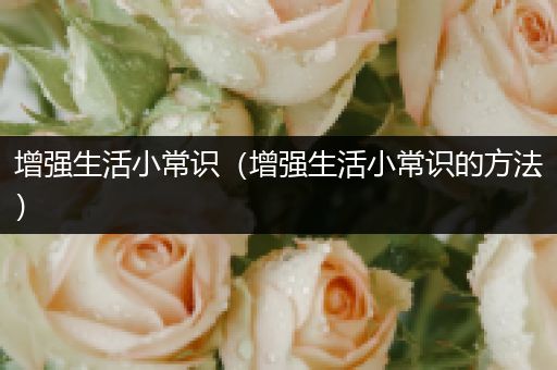 增强生活小常识（增强生活小常识的方法）