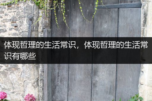 体现哲理的生活常识，体现哲理的生活常识有哪些