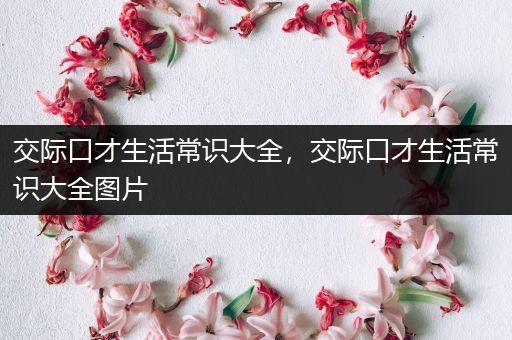 交际口才生活常识大全，交际口才生活常识大全图片